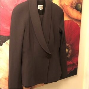 Armani Collezioni Dark Brown Shawl-Collar Single-Button Blazer